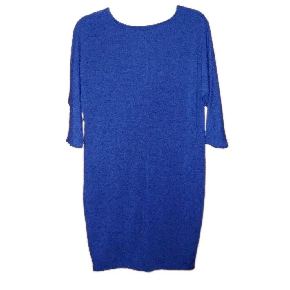 NWT OLD NAVY Womens XS V-Neck Casual Minimalist Navy Blue Knit T-Shirt Dress
